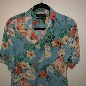 AllSaints Calypso Hawaiian Floral Shirt, Blue